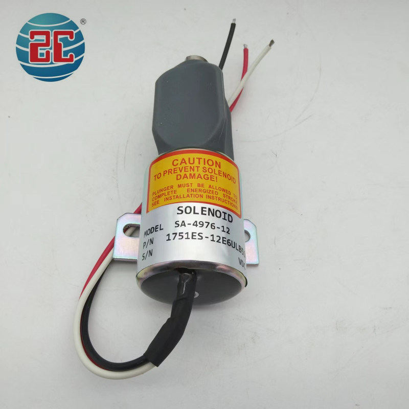 SA-4876-12 1751ES-12E6ULB5S8 شیر برقی توقف موتور بیل مکانیکی 12 ولت 3 سیم