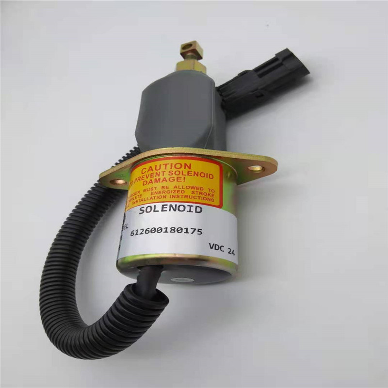 612600180175 شیر برقی توقف مناسب برای موتور DOOSAN DX50 موتور لودر قسمت مشکی پلاگین