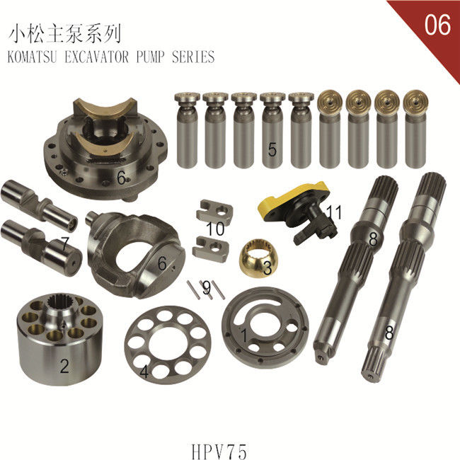 قطعات اصلی هیدرولیک پمپ بیل مکانیکی مناسب برای بشقاب هیدرولیک Komatsu PC60-7 HPV75